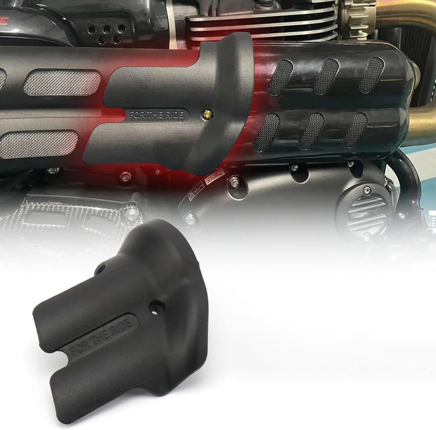 NEW Motorcycle Black Plastic Material Curved Exhaust Muffler Leg Pipe Heat Shield Cover Guard Fit Compatible with Scrambler SCRAMBLER 1200 Motorcycle Accessories