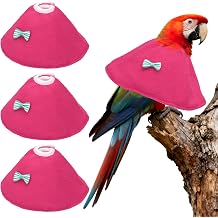 Bird Collars, Bird Cone Collar Protective Recovery Cones, Soft Adjustable Anti-Bite Feather Neck Protector Pink, L, 3 Pcs, Intended for Budgie/Cockatiel/Lovebirds