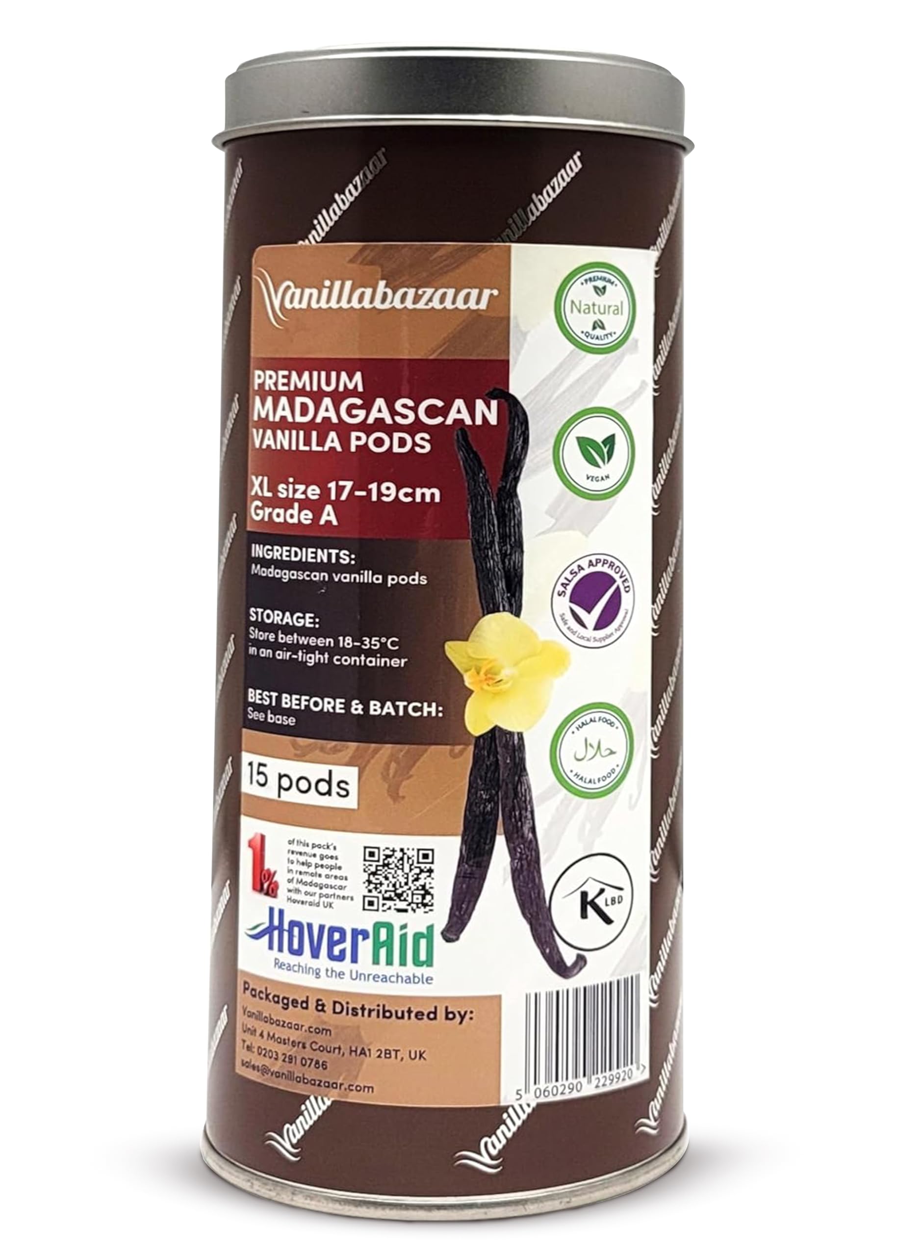 Sponsored Ad – 15 Premium XL Extra Long Madagascan Vanilla Pods | Grade A Vanilla Beans in Airtight Tin | Gourmet Sticks for Baking 17-19cm long | 3 x 5 Vacuum Packs Inside | Vanillabazaar