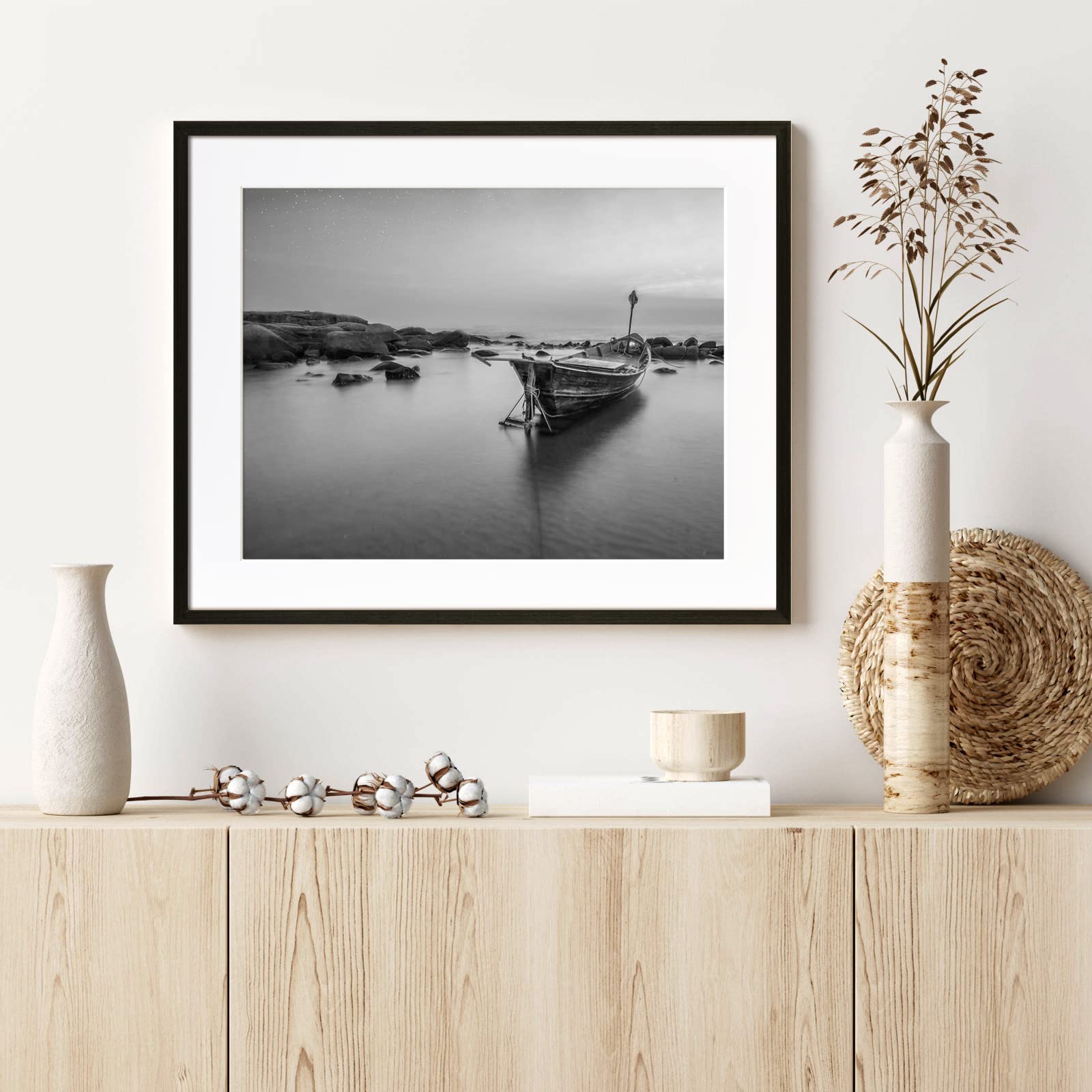 Amazon.com - Yaetm 20x24 Black Wood Picture Frame with Mat for