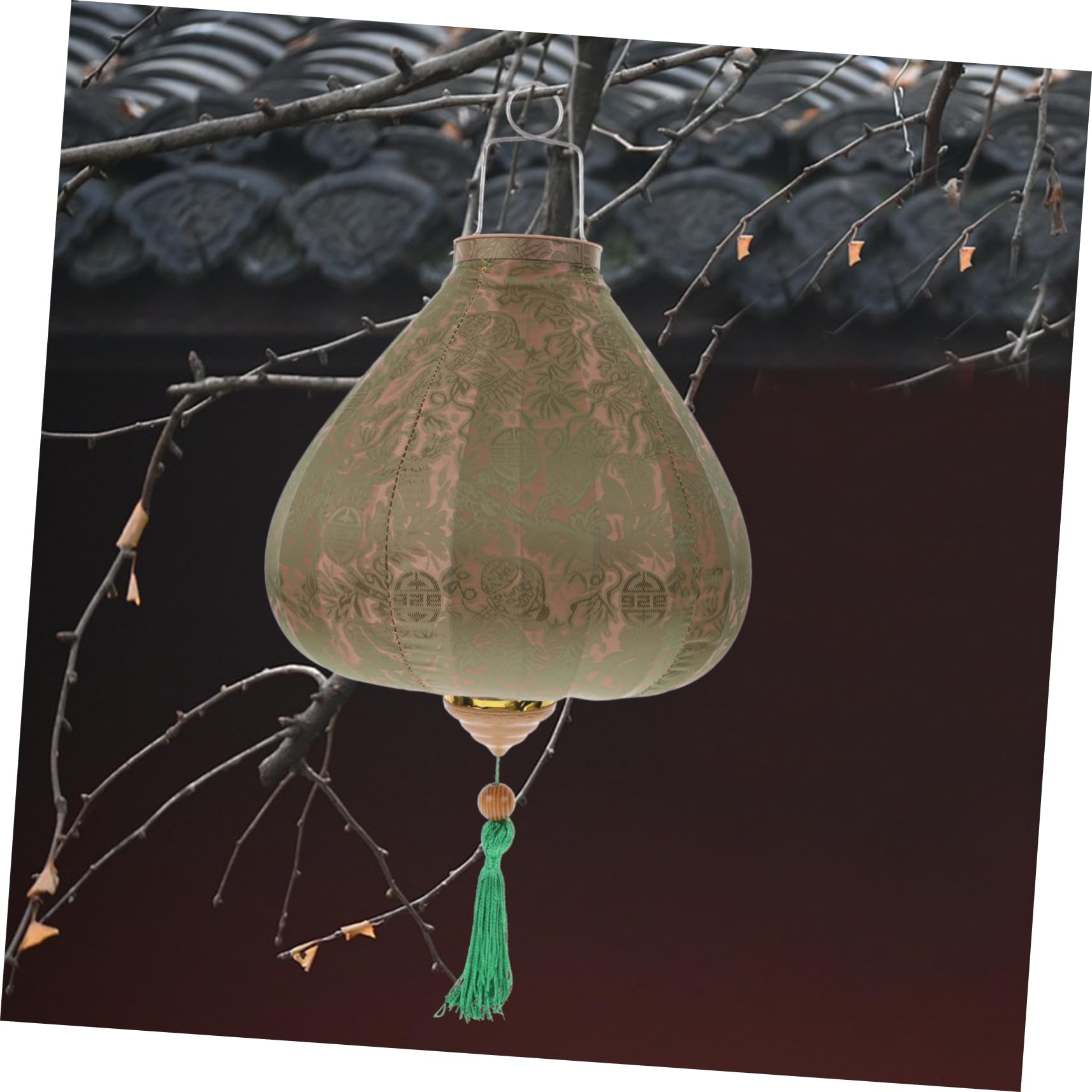 Lanterna da Giardino Sospesa Stile Cinese Vintage Verde