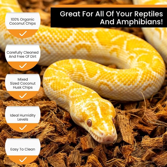 Foto 3 de 6 de ReptiChip - Ropa de Cama Suelta para Reptiles, 12 Cuartos de galón, sustrato de cáscara de Coco para hábitat…