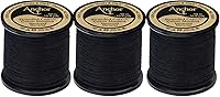 Vista 1 de Anchor Bobina de hilo – Paquete de 3 unidades de 10.9 yardas/32.8 ft – hilo dental negro embriodery
