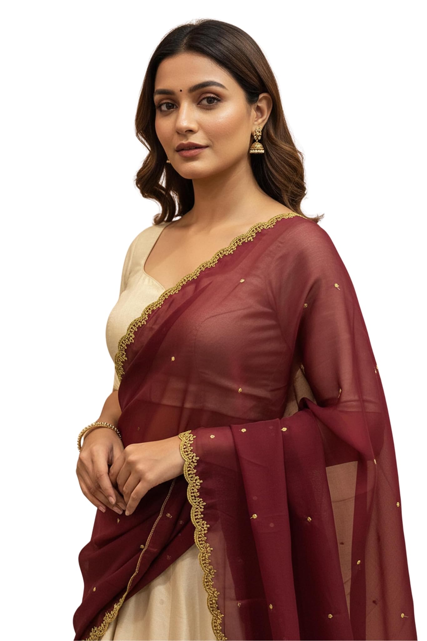Trending Embroidery work Rangoli Dupatta for women-image-29