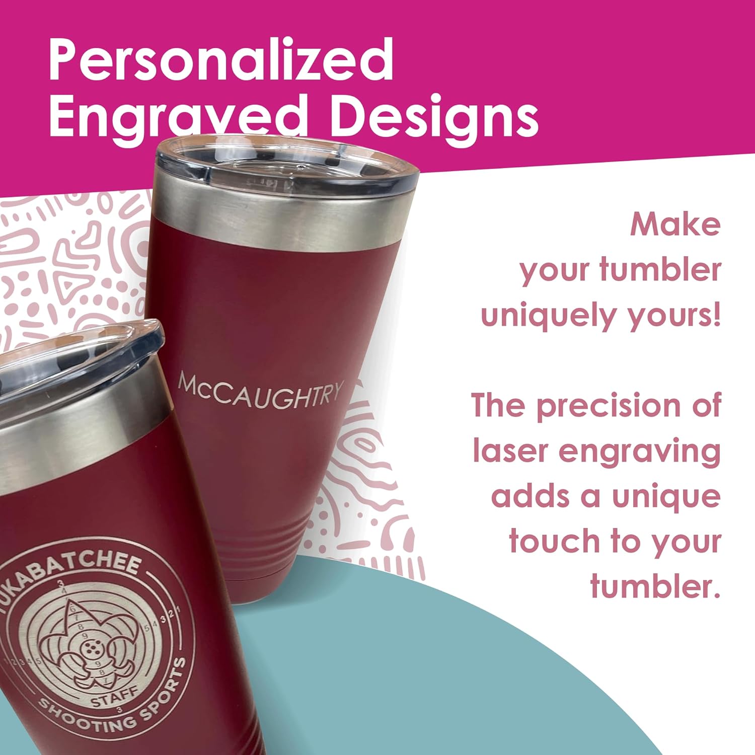 The Crafty Engineer Personalized Business Custom Logo Tumbler, Company Engraved Insulated Tumbler for Men & Women with Name (20oz - Blue)