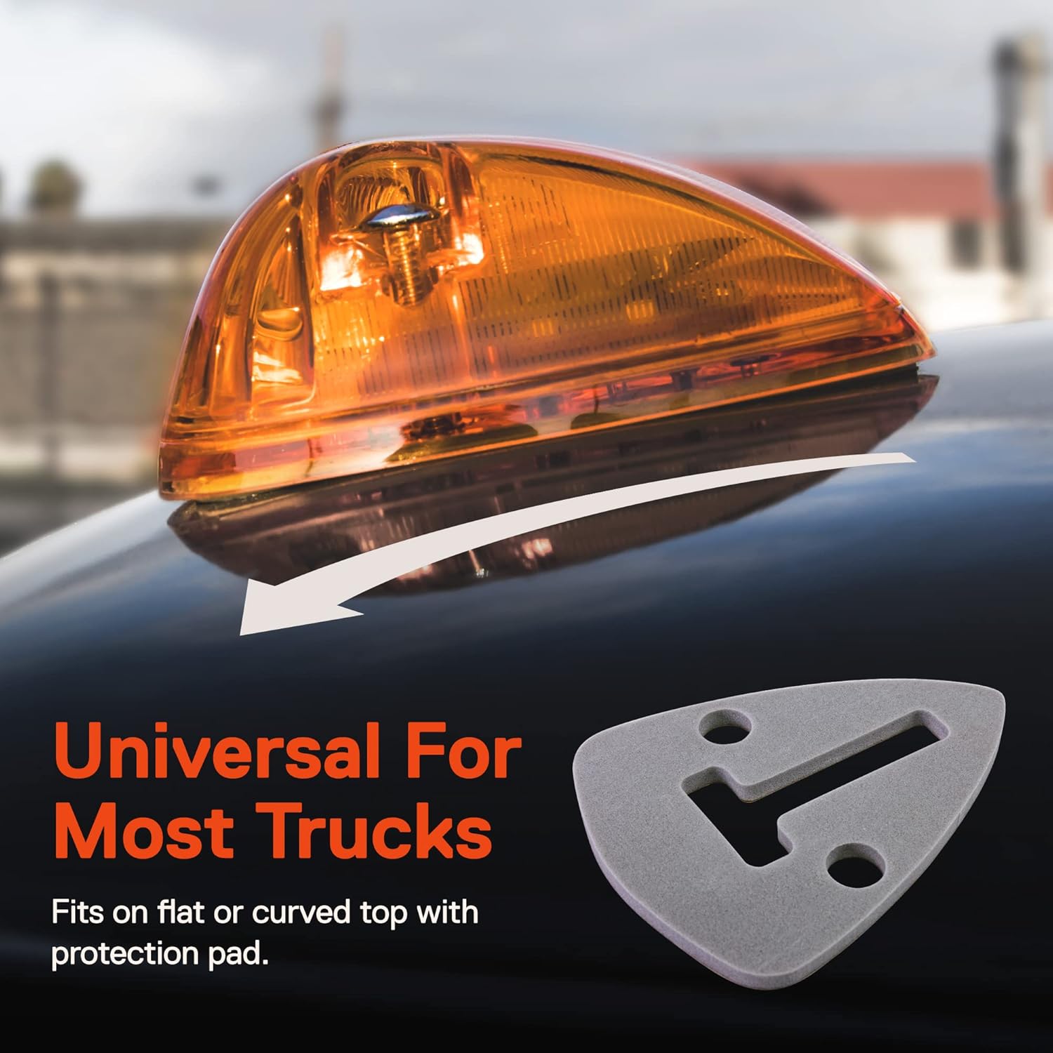 TRUE MODS Amber Teardrop Cab Marker Light Kit [DOT FMVSS 108] [SAE P2] [Universal Fit] [Reflector Lens] [94-98 Dodge Ram Direct Replacement] Lamp for Ford Van Super Duty F150 F250 F350 Chevy Truck