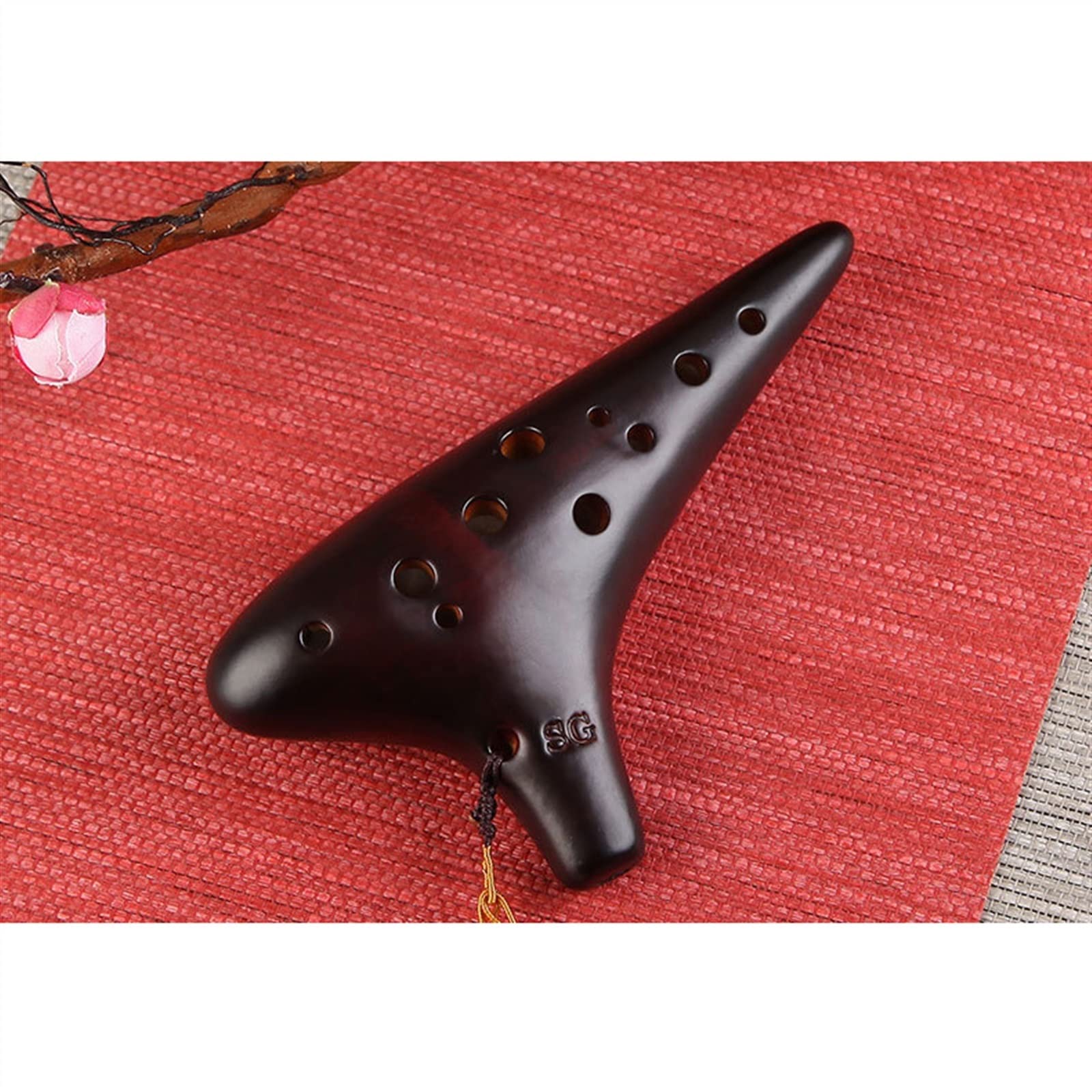 TSTS Instrument De Musique Ocarina G-Tune Aigu À 12 Trous Instrument À Vent Débutant en Céramique Fumée Ocarina Étudiant Ocarina Enfant