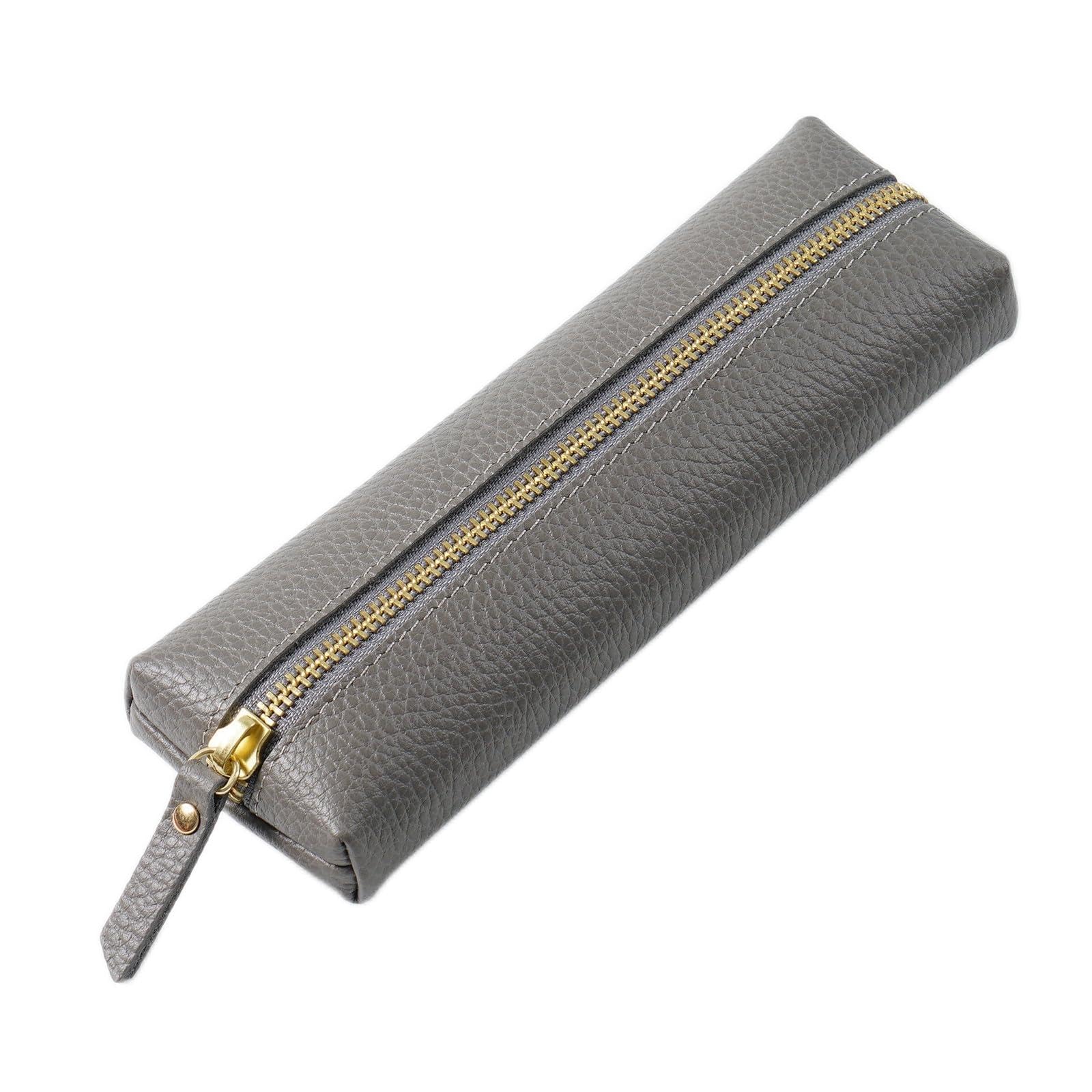 Étui à stylos en cuir litchi 20,5x6cm idéal pour le sac et le bureau