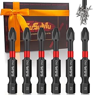 2 Inch Phillips Bits #2 Impact with Tool Belt PH2 Magnetic Anti Slip Screwdriver Bits Set Hex Shank Cross Slot Magnetic Phillips Head Tips for Power Screwdriver Impact Driver