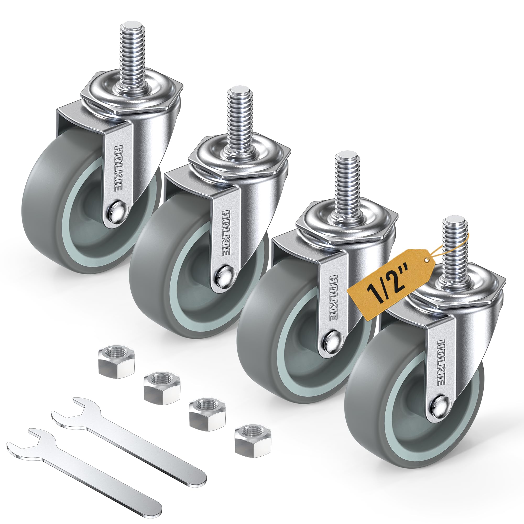 HOLKIE Stem Casters - Heavy Duty & Quiet Rolling -14 HOLKIE Stem Casters - Heavy Duty & Quiet Rolling -14