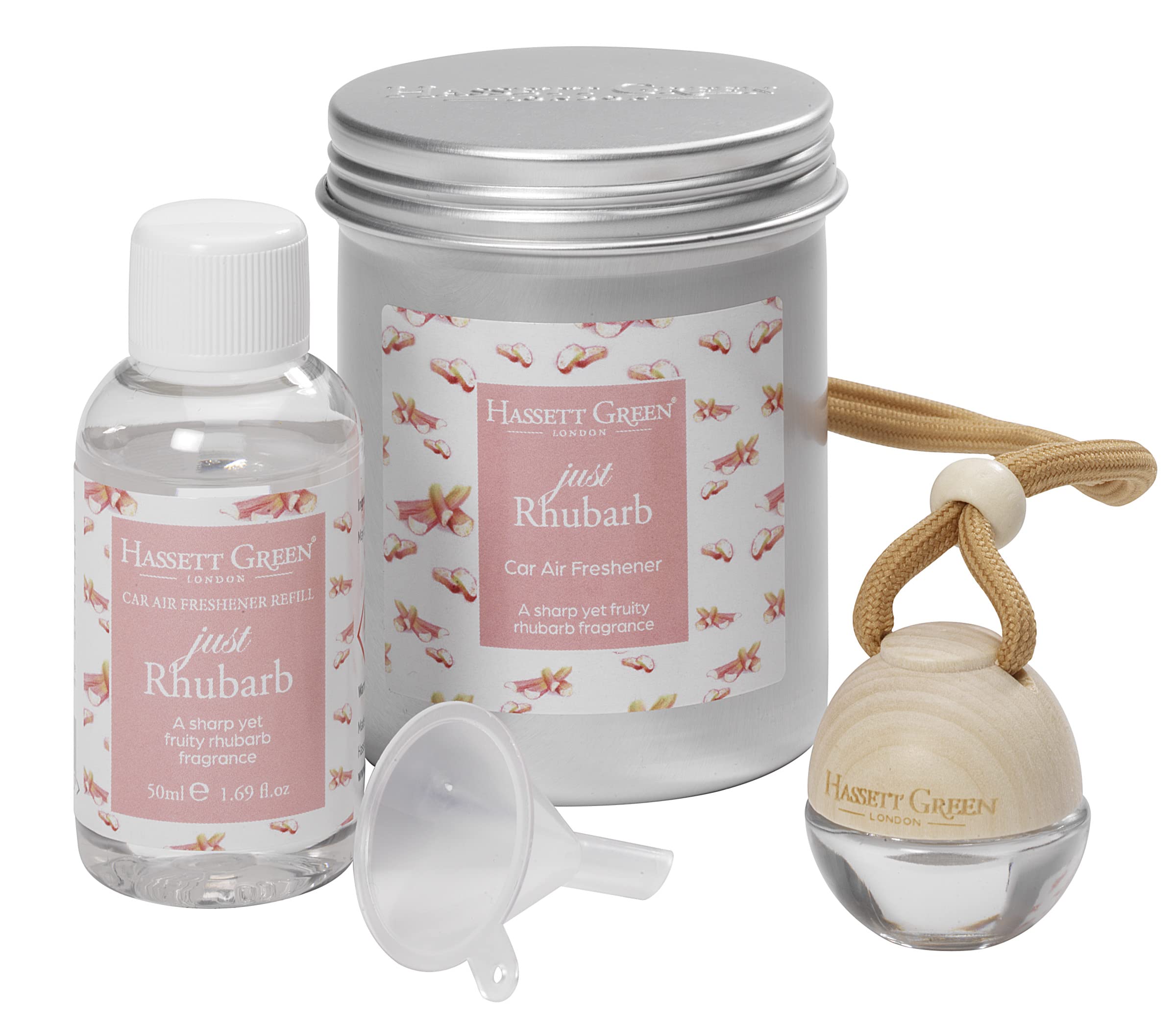 Hassett Green LondonCar Air Freshener & Refill Kit (Just Rhubarb)