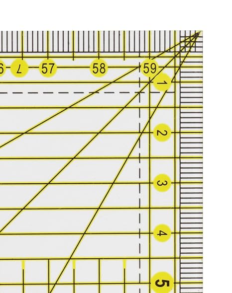 QWORK 15 x 60 cm ruler sewing with angle indicators precise sewing ruler for quilting sewing and patchwork