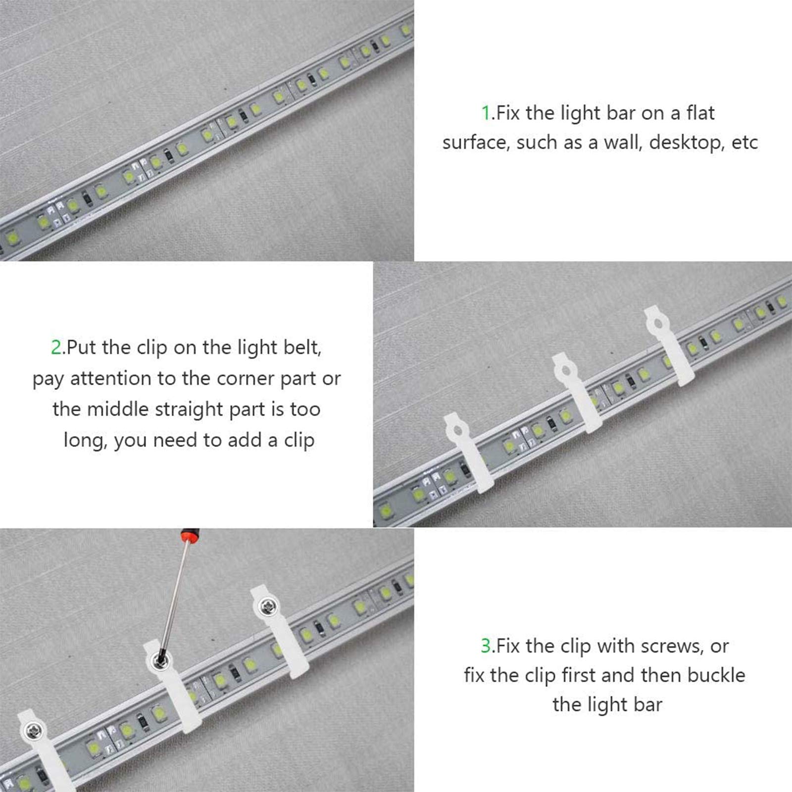 35 Clip di Fissaggio per Strisce LED, Luce Striscia di Montaggio Clip