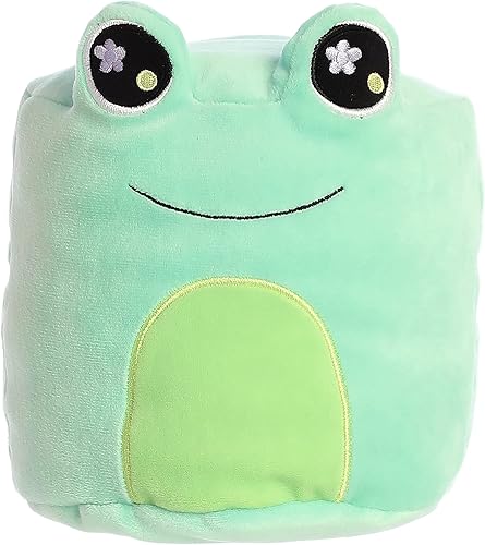 Aurora Squeezable Mallows - Animal de peluche de rana - Ultimate Squishiness - Forma única - Verde 6 pulgadas