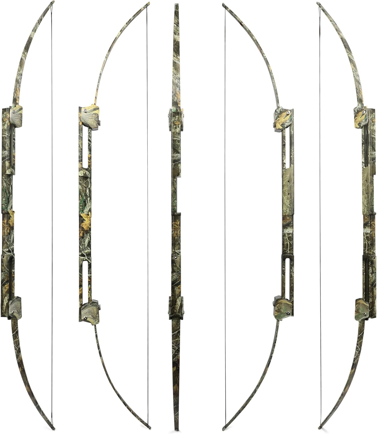 57" Folding Bow Acrhery Portable Survival Bow 35 Lbs Takedown Straight Bows Right Handed Hunting Longbow for Hunting Target