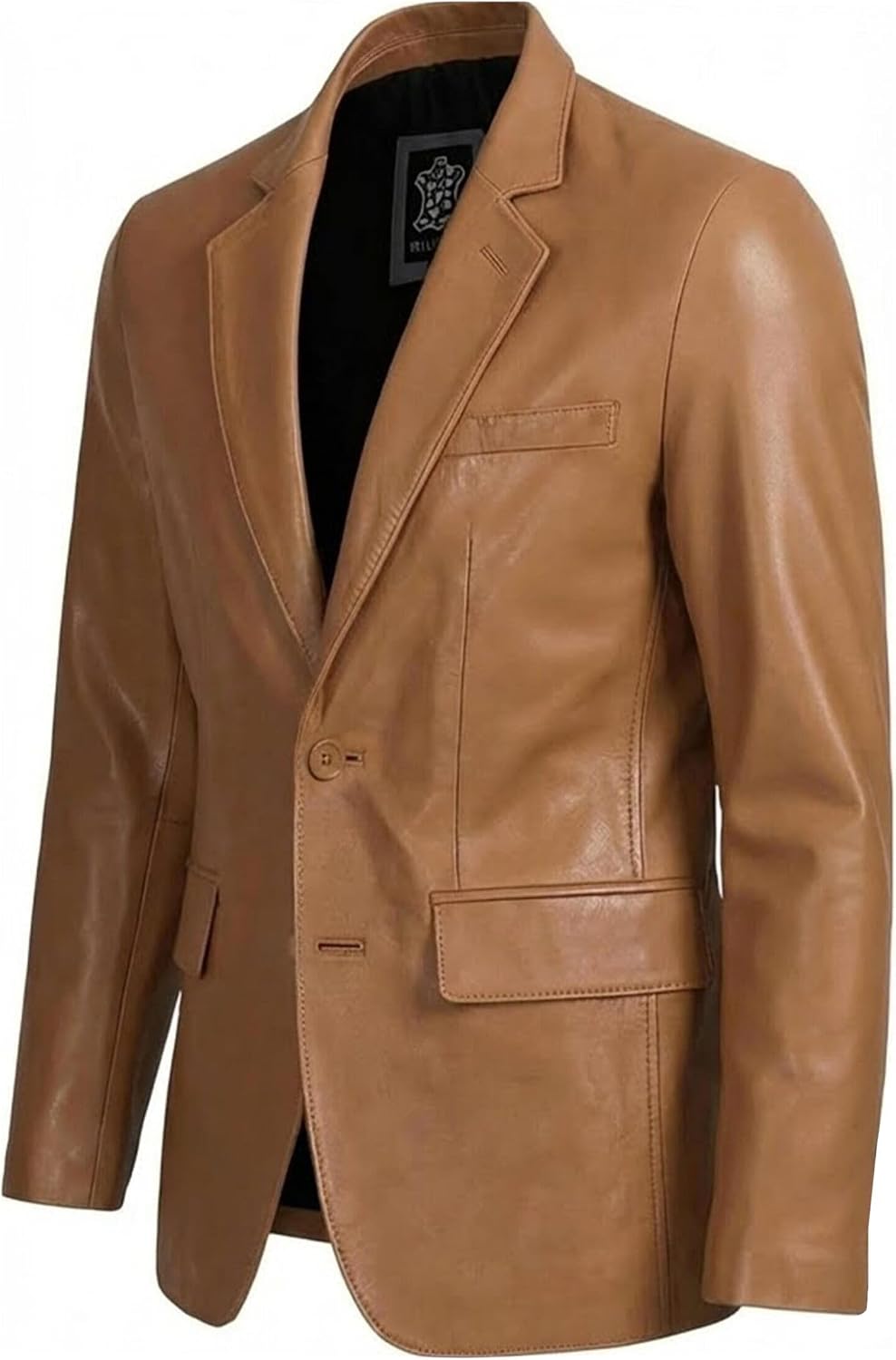 J'Jackin Men's Real Lambskin Leather Blazer Jacket - Casual 2 Button Sport Coat Jacket Ideal for Business, Casual
