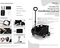 Vista 8 de Cochecito para perros con 4 ruedas, plegable, para mascotas, para viajes, compras, caminar, jugar para perros pequeños y gatos (negro)