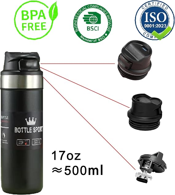 Stainle Trigger Action Travel Mug Stainle Cup 17oz Water Bottle Therm0s Travel Mug Cup Vacuum Coffee Tumbler Stainless Steel Coffee Mug Insulated Water Bottle For Hot And Cold