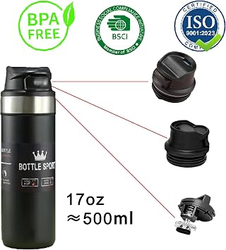 Stainle Trigger Action Travel Mug Stainle Cup 17oz Water Bottle Therm0s Travel Mug Cup Vacuum Coffee Tumbler Stainless Steel Coffee Mug Insulated Water Bottle For Hot And Cold