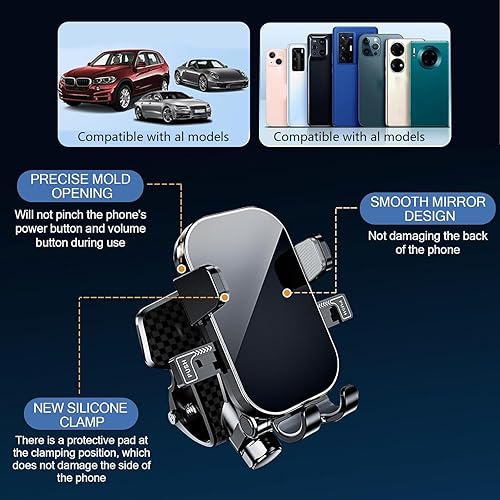 Miniatura 2 de Shakas Soporte central para teléfono celular para salpicadero, soporte para teléfono de automóvil, soporte de navegación con diseño de recogida y