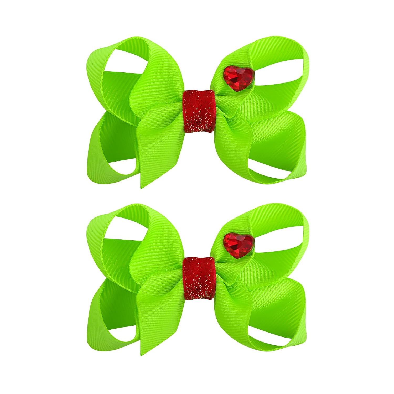 YanJie 6’’ Green Christmas Hair Bows for Girls Furry Hair Clips Christmas Grinch Bow Accessories for Women Stocking Stuffers Xmas Gifts Party Ornaments