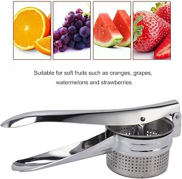 Orret Home Stainless Steel Mashed Potatoes Press, 3 in 1 Manual Fruit and Vegetable Press, Potato and Vegetable Crusher for Versatile Use in the Kitchen