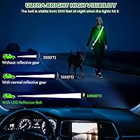 Vista 2 de LED Reflective Belt Sash, Rechargeable LED Light Night Safety Walking Gear, High Visibility Adjustable Reflective Gear for Runners Walkers Cyclists