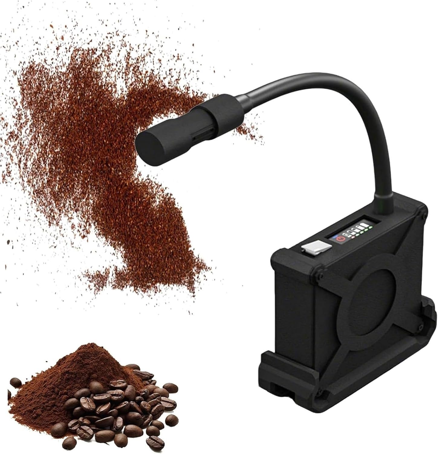 Adjustable Gooseneck Coffee Machine with Anti-static Powder, Splash-proof Ground Coffee, Plasma Generator & Power Display - Perfect for Precision Grinding