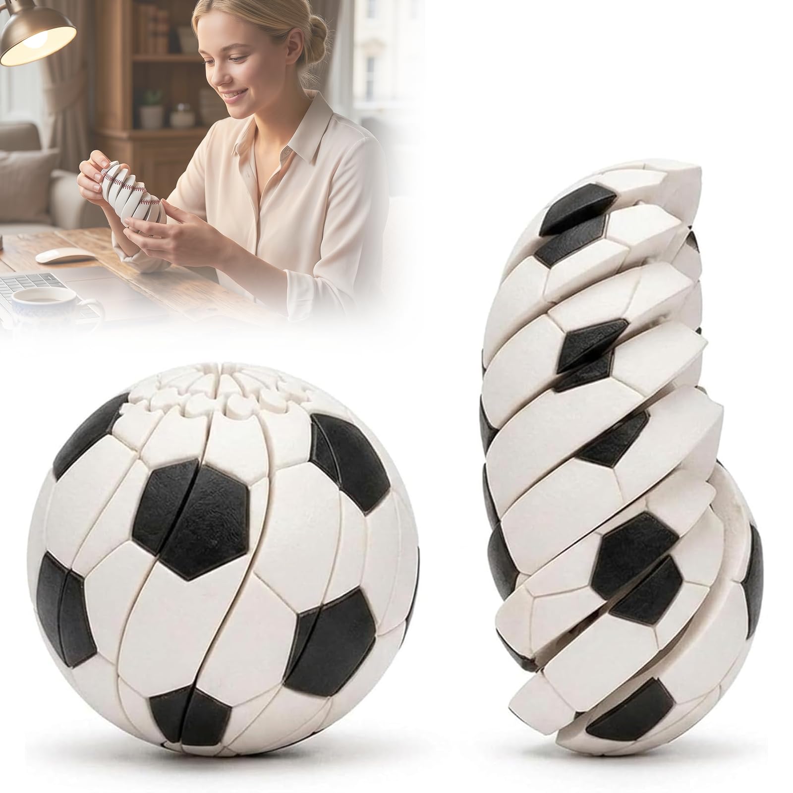 3D Printed Sensory Twist Toy,Football Fidget Toy,Stress Relief (Football)