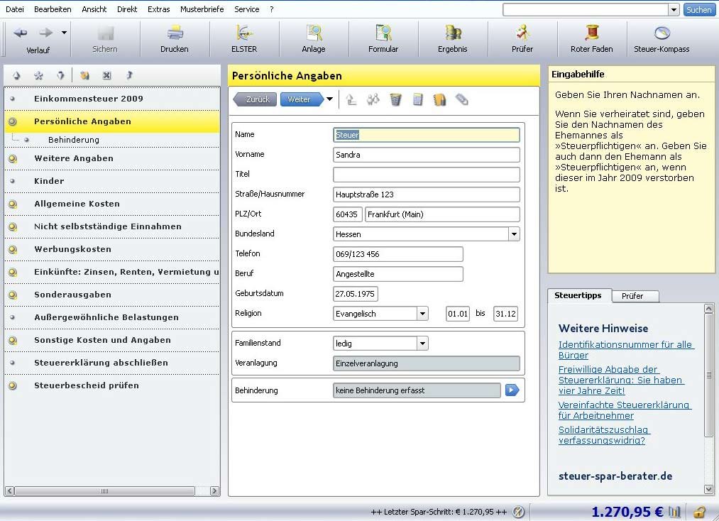 Steuer-Spar-Erklärung 2011 für Selbstständige (für Steuerjahr 2010): Steuererklärung 2010 plus Steuerplanung 2011. Für Windows XP (SP2)/Vista/ 7