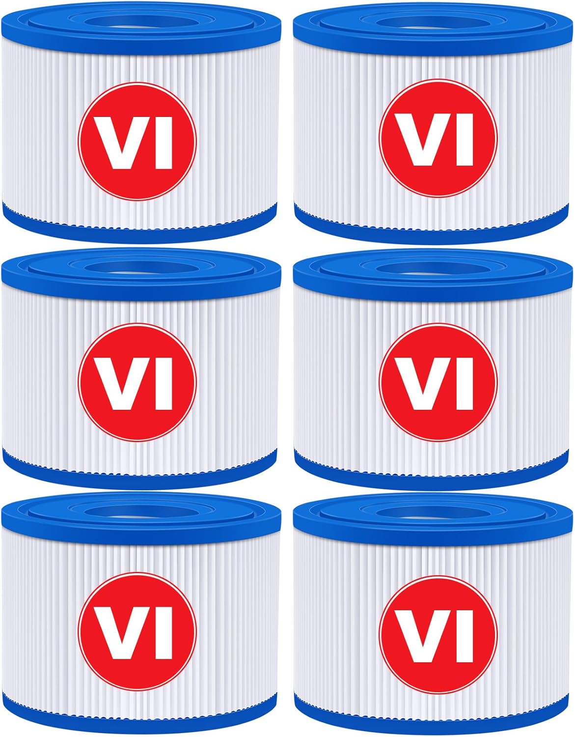 KGC 6 Pack Type VI Spa Hot Tub Filters Compatible with Coleman Salu spa Lay-Z-Spa Hot Tub Filters, Replcement for 90352E 58323 Spa Filter Cartridges