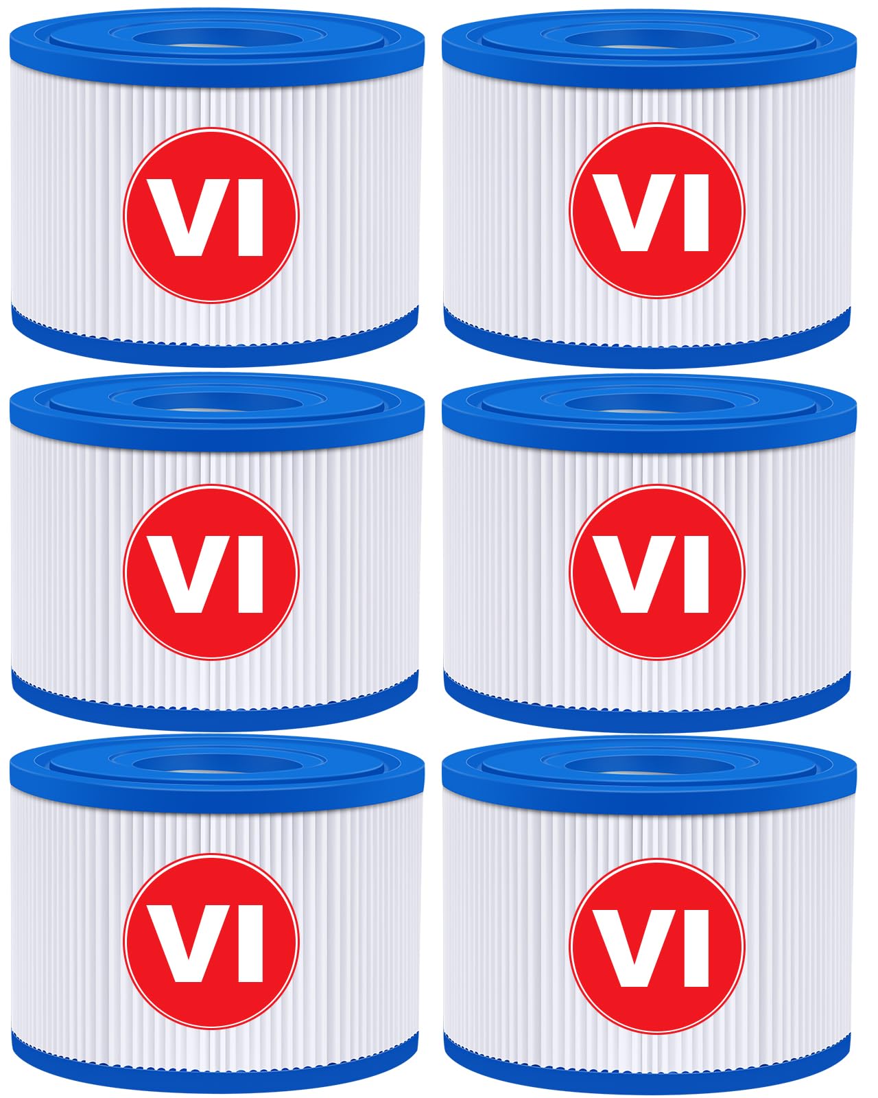 KGC 6 Pack Type VI Spa Hot Tub Filters Compatible with Coleman Salu spa Lay-Z-Spa Hot Tub Filters, Replcement for 90352E 58323 Spa Filter Cartridges-image-28