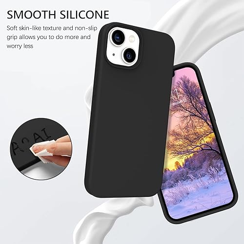 Miniatura 2 de GUAGUA Funda compatible con iPhone 13 de 6.1 pulgadas, silicona líquida de gel suave, delgada, forro de microfibra delgada, textura de cojín, funda