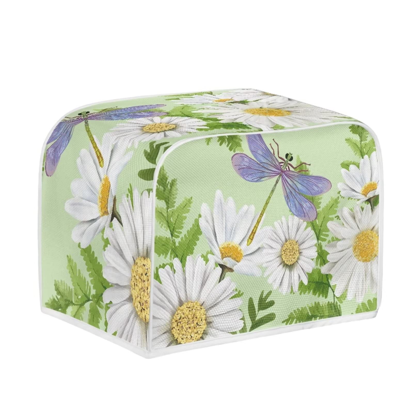 ZDCUSTOM Dragonfly Print Function Oven Cover,Toaster Cover 4 Slice Light Green, With Removable Bottom,Dust and Fingerprint Protection.Great Gift for Women