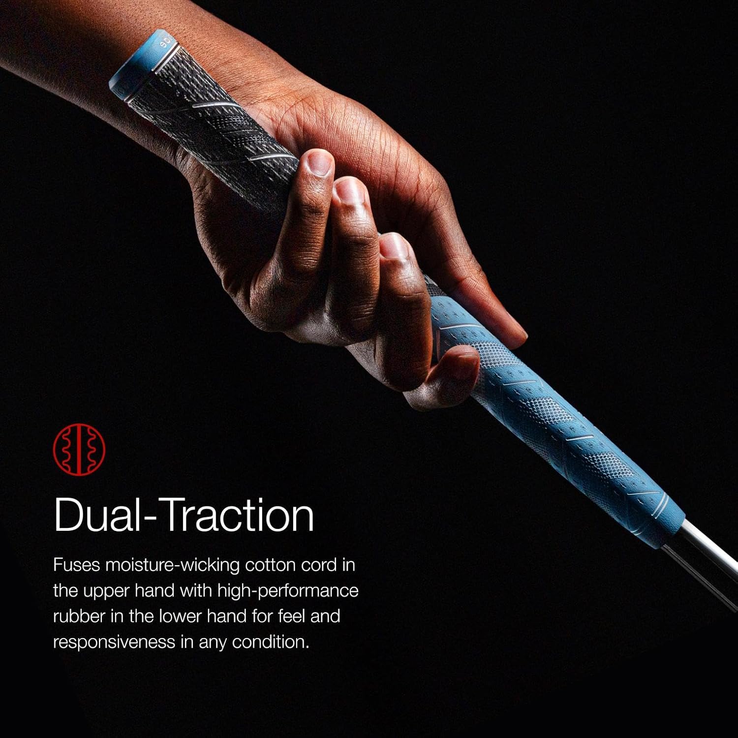 Golf Pride MCC Plus4 Golf Club Grip - All-Weather Hybrid Grip with Larger Lower Hand - Brushed Cotton Cord & Pebbled Texture - Dark Orange/White