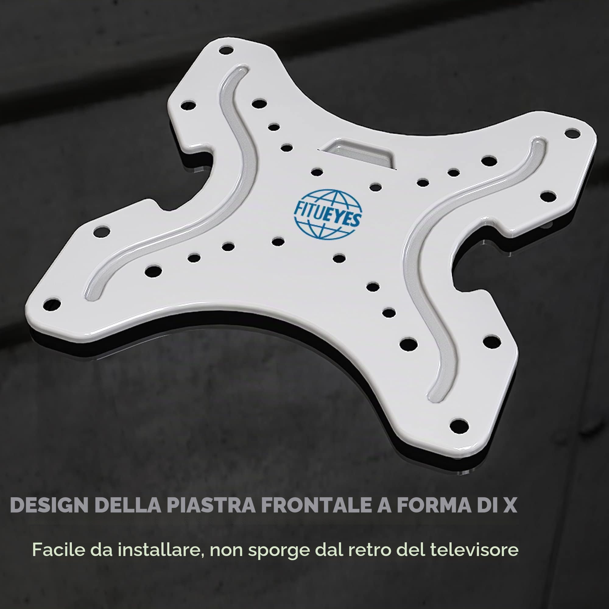 FITUEYES Supporto TV da Pavimento per 19-42 43 Pollici, 30° Inclinabile / 70° Girevole / 16 Altezze Regolabili Porta TV da Terra, Max VESA 200x200 mm Portata 35kg Bianco
