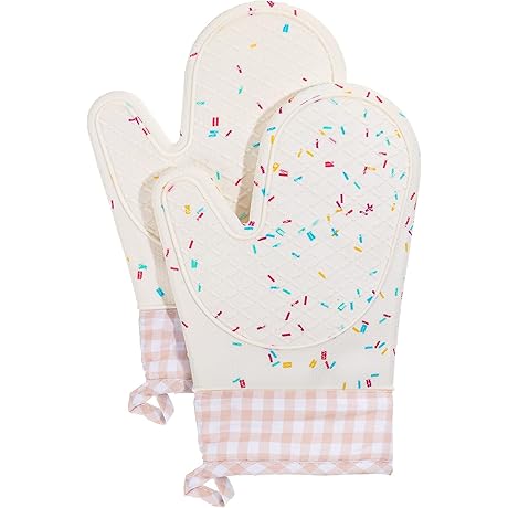 Cute Silicone Oven Mitts for Cooking Baking Kitchen