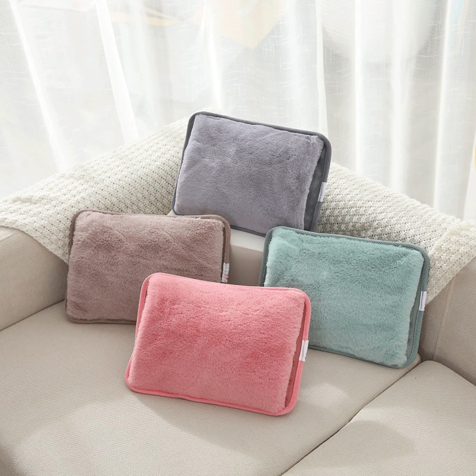 DieffematicRSD Bouillotte Chauffe-Sac électrique Chauffe-Sac Chauffant Mignon Rechargeable sécurité Lapin Fourrure réutilisable Bouteille d'eau Chaude Prise Main (Color : Gray)
