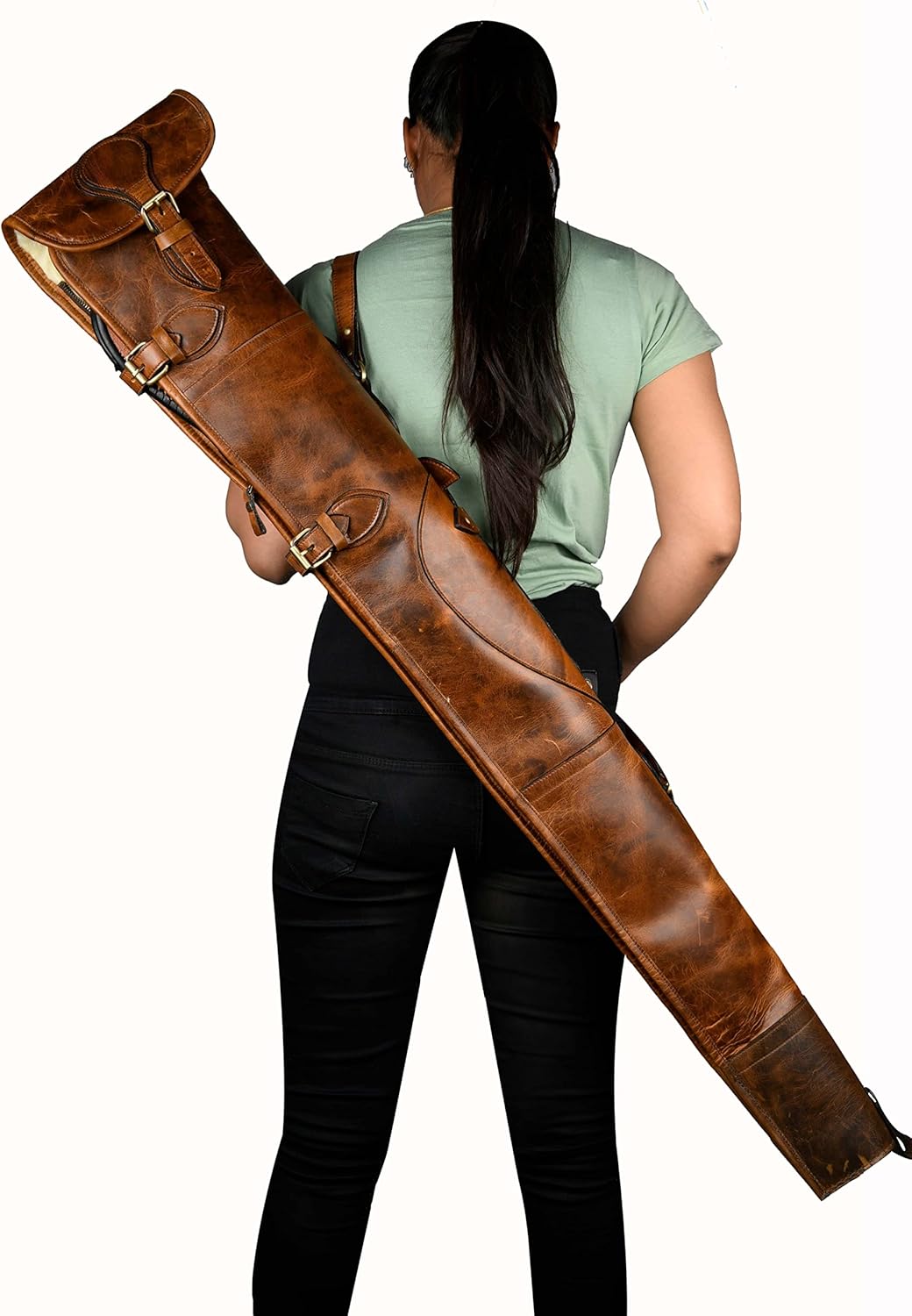 Hulara Cowhide Leather Rifle Sling 48-50 Inch Gun Cases for Rifles Slip Bag Shotgun Case With Shoulder Strap Soft Gun Cases for Rifles Hunting Bag Hulara Cowhide Leather Rifle Sling 48-50 Inch Gun Cases for Rifles Slip Bag Shotgun Case With Shoulder Strap Soft Gun Cases for Rifles Hunting Bag