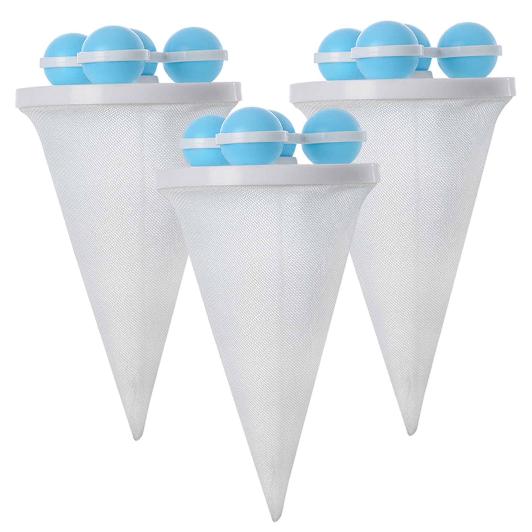 Hotainoys Blue Lint Catcher For Washing Machine 3Pcs Fine Mesh Floating Washer Hair Catcher Reusable Pet Hair Remover For Laundry 3.6X6.9 Washer
