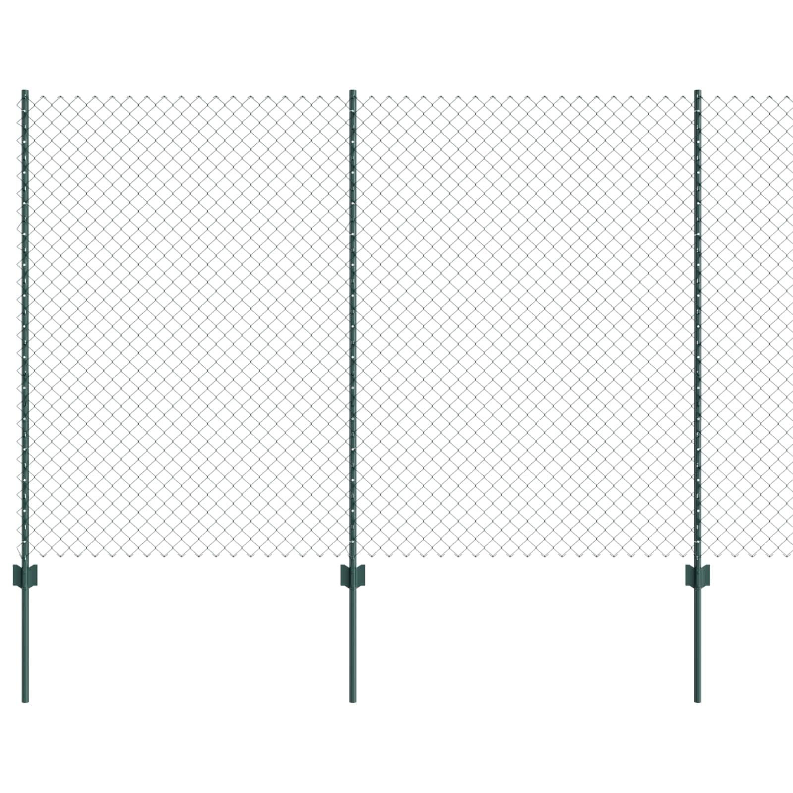 Green Steel PVC Fence Panel 1.6x10m with Posts, Heavy Duty Garden Fencing Kit for Privacy, Rustproof Outdoor Boundary Screen for Yard, Terrace Patio, Easy Installation Set Screws Bolts Included