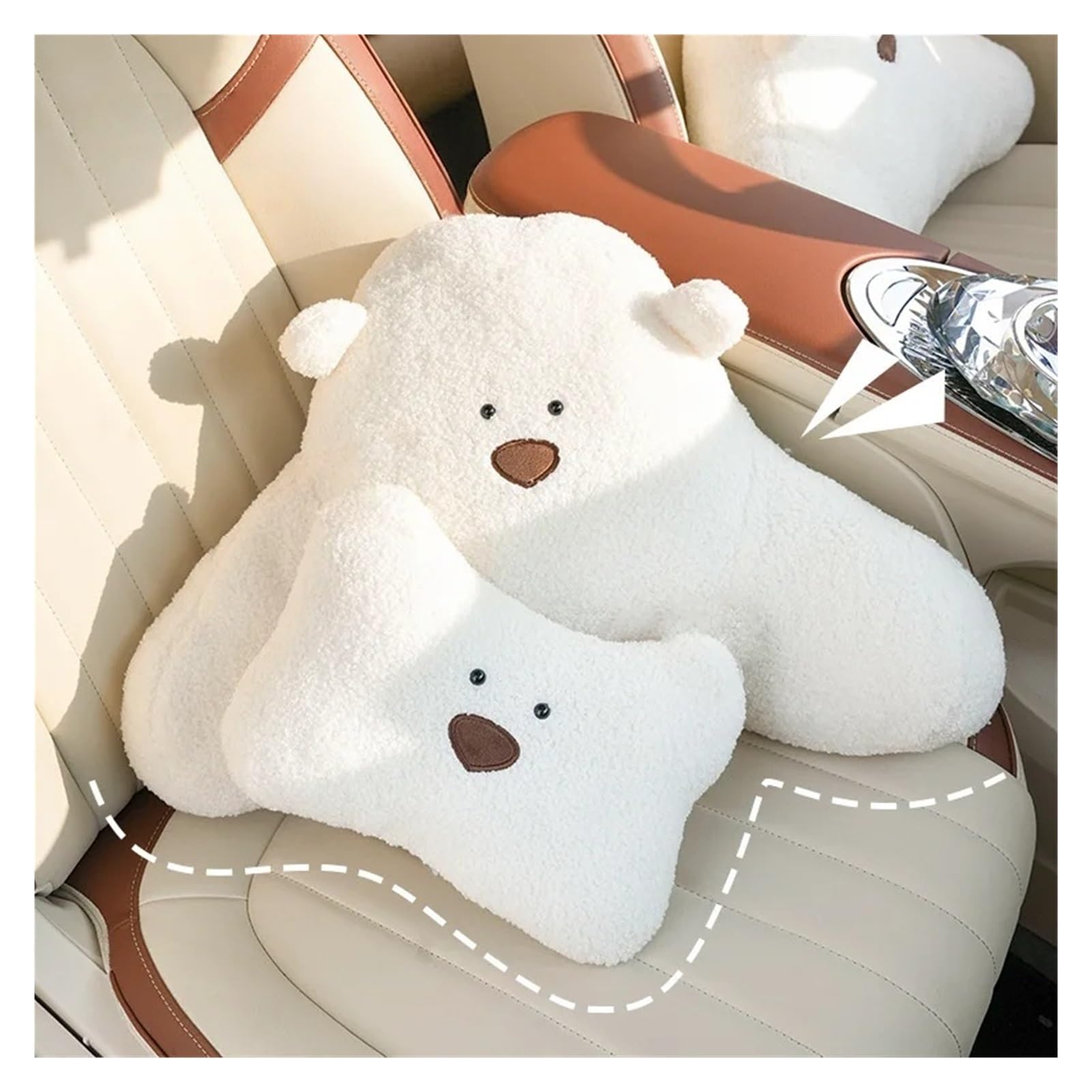cuscino sedile auto Fiocco for cuscino di supporto lombare for auto in peluche