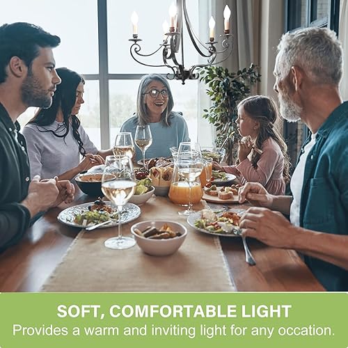 Miniatura 2 de Sigalux Bombilla LED E12 regulable, bombillas LED de candelabro, bombillas de candelabro, bombillas tipo B con certificación UL