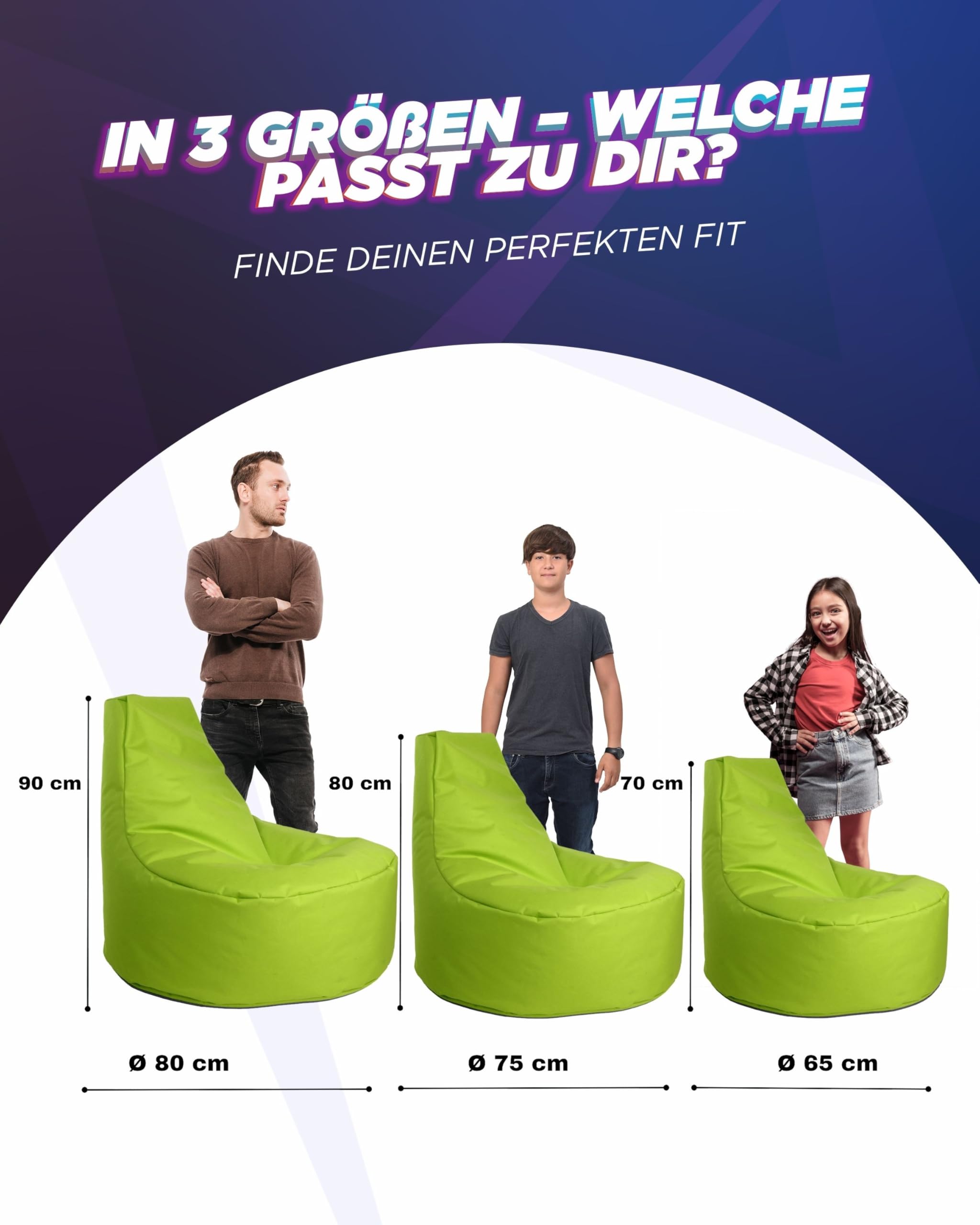 AD.CON Outdoor & Indoor zitzak gamer met eco-vulling puff