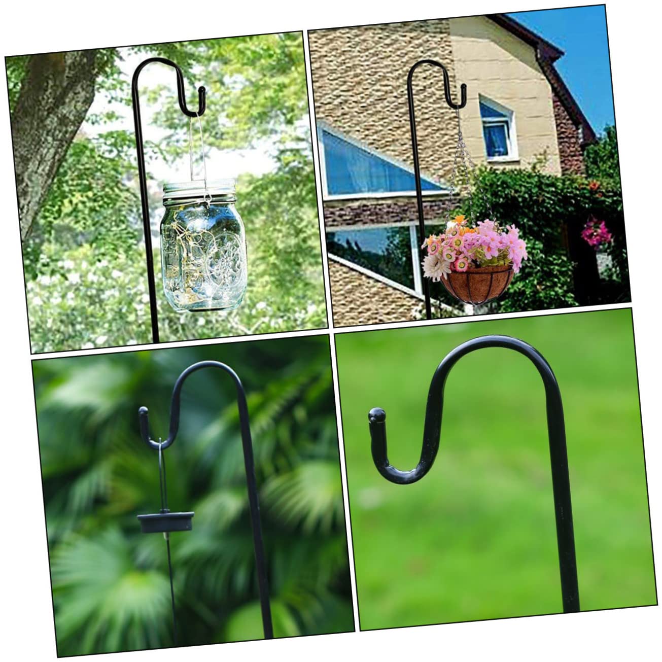 UPKOCH 3stücke Gartenhaken Aus Robustem Für Erdmontage Und Außenbereich Blumenkorbhaken Und Dekoration Für Gartenpfahlhaken