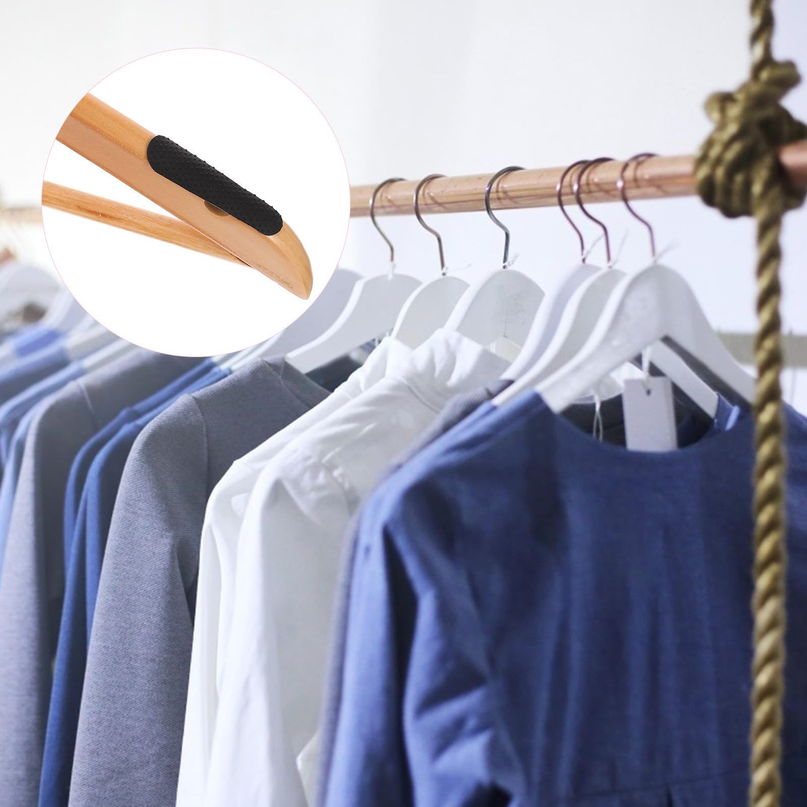 500 Stck. Silikon Kleiderbügelgriffe Selbstklebend Schwarz
