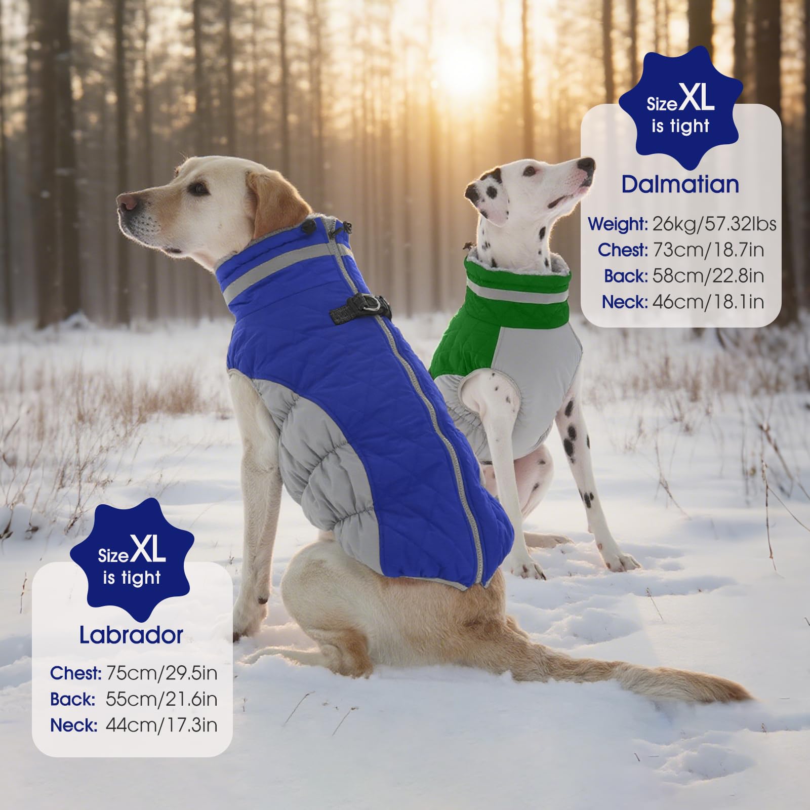 FUAMEY Chaleco acolchado para perro, abrigo reflectante de invierno para perro, chaqueta de invierno cálida para perro, ropa cómoda para clima frío, chaleco cálido a prueba de nieve para perros
