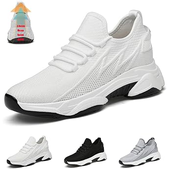 Elevateshoes Limitless 10 cm Mens Elevate Shoes Womens Invisible Height Lifting Casual Mesh Breathable Walking Trainers