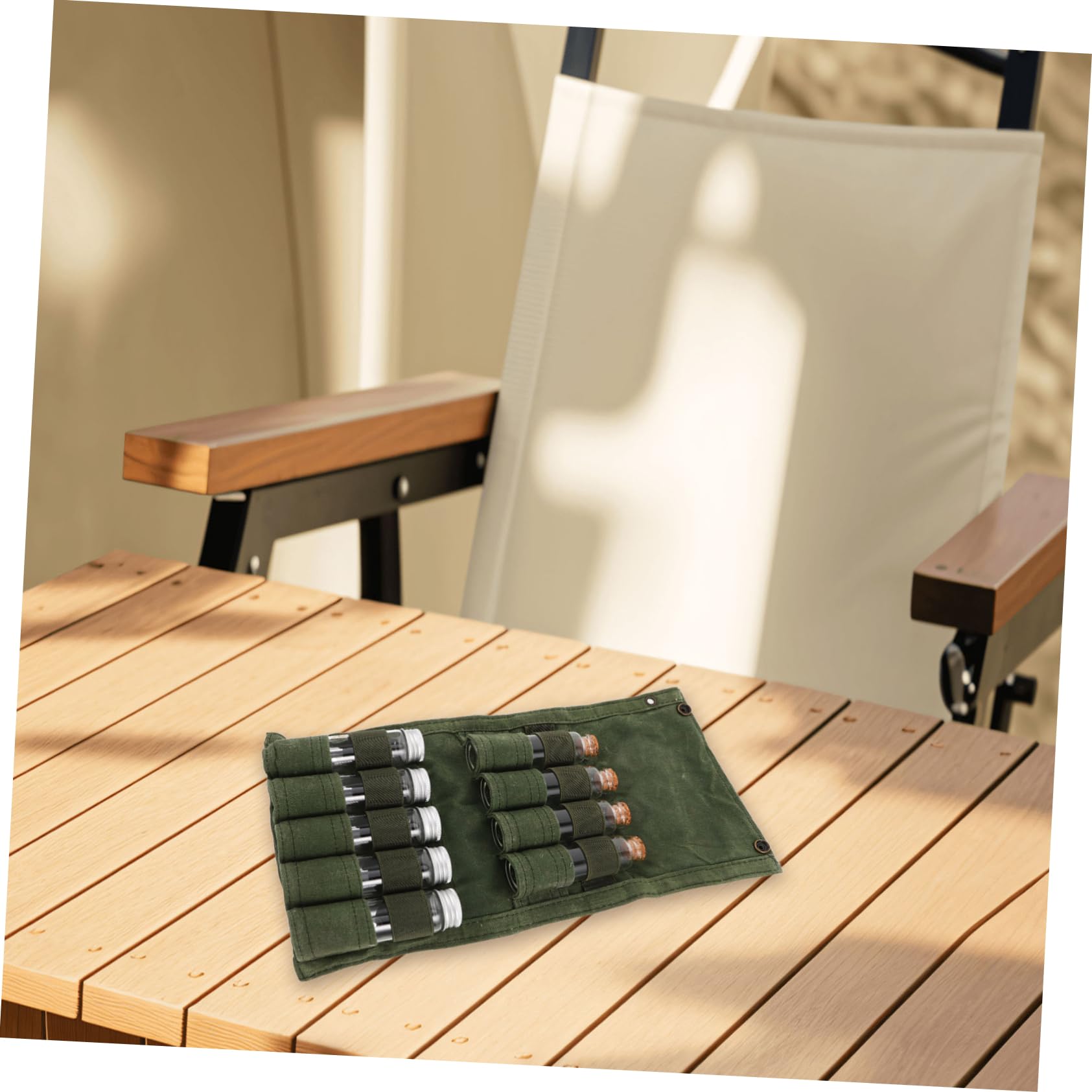 TOYANDONA Contenitori per Spezie Portatili in Vetro Borsa per Condimenti da Campeggio Set di Bottiglie per Spezie all Aperto Organizer da Picnic Contenitori per Condimenti da Viaggio