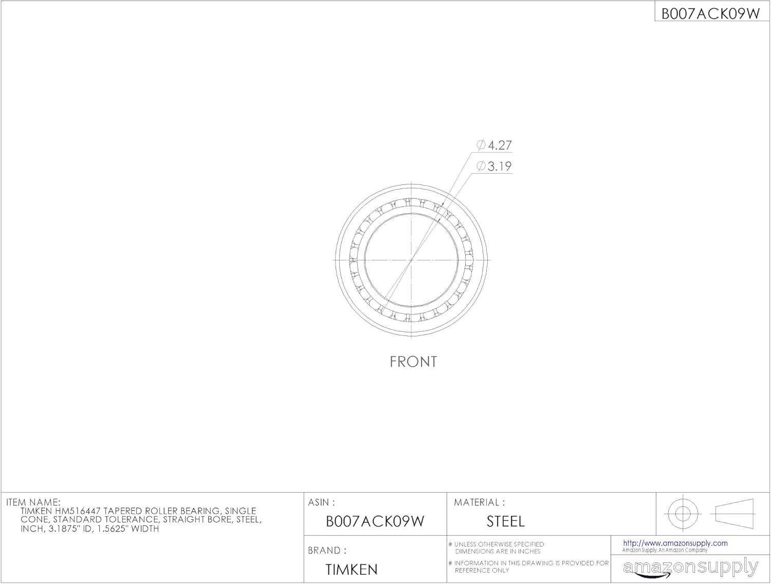 Timken Tapered Roller Bearing Cone - HM516447